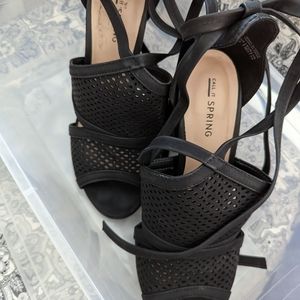 Black heeled sandals - size 8